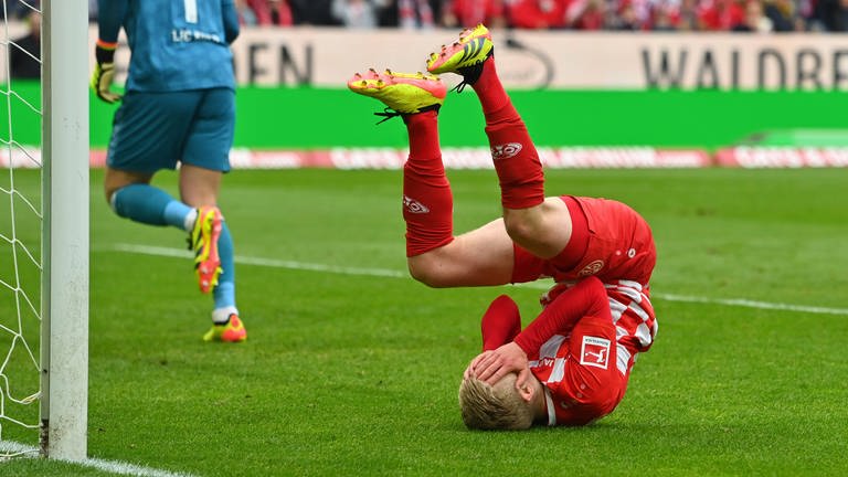 Jonathan Burkhardt vom FSV Mainz 05 vergab gegen Köln eine Großchance.